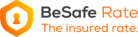 Logo di BeSafe Rate con icona di sicurezza e testo arancione.